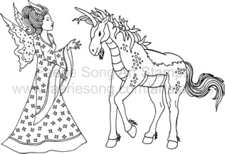 Oriental Fairy Princess with her Unicorn