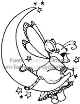Fairy Mouse sitting on a crescent moon