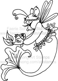 Mermaid Fairy Mouse dancing with a fish