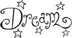 The word Dream surrounded by stars