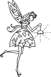 Fairy dressed in tulip patterns with tulip shaped light guiding her way
