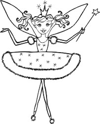 Fairy princess with crown and magic wand