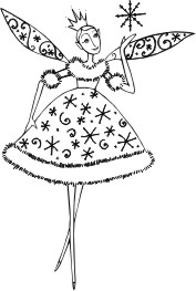 Large winter themed fairy queen with crown and snowflake